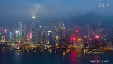 在香港城市景观市区的具有里程碑意义的